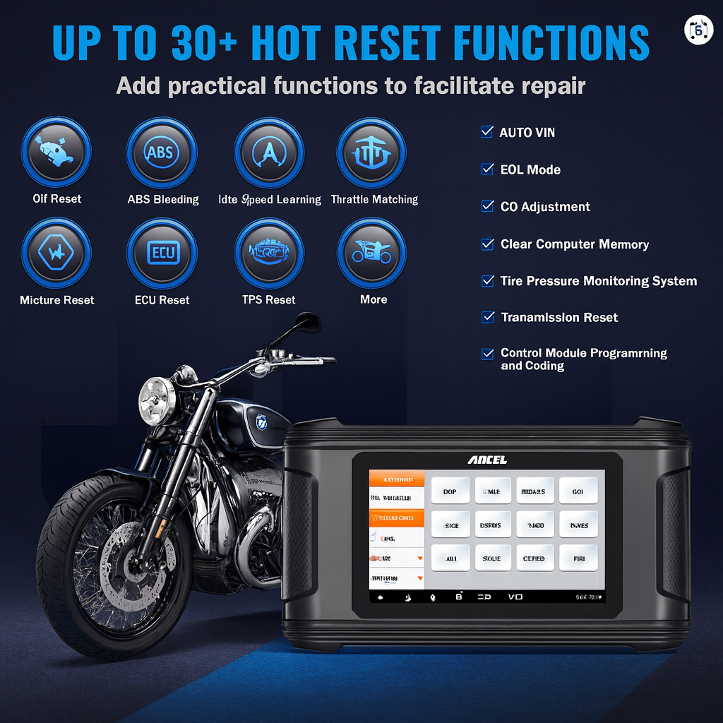 ANCEL MT500 - Motorcycle All-System Diagnostic Scanner (EU Version)