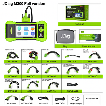 JDiag M300 Pro - Full Set Motorcycle Diagnostic Scanner 2025